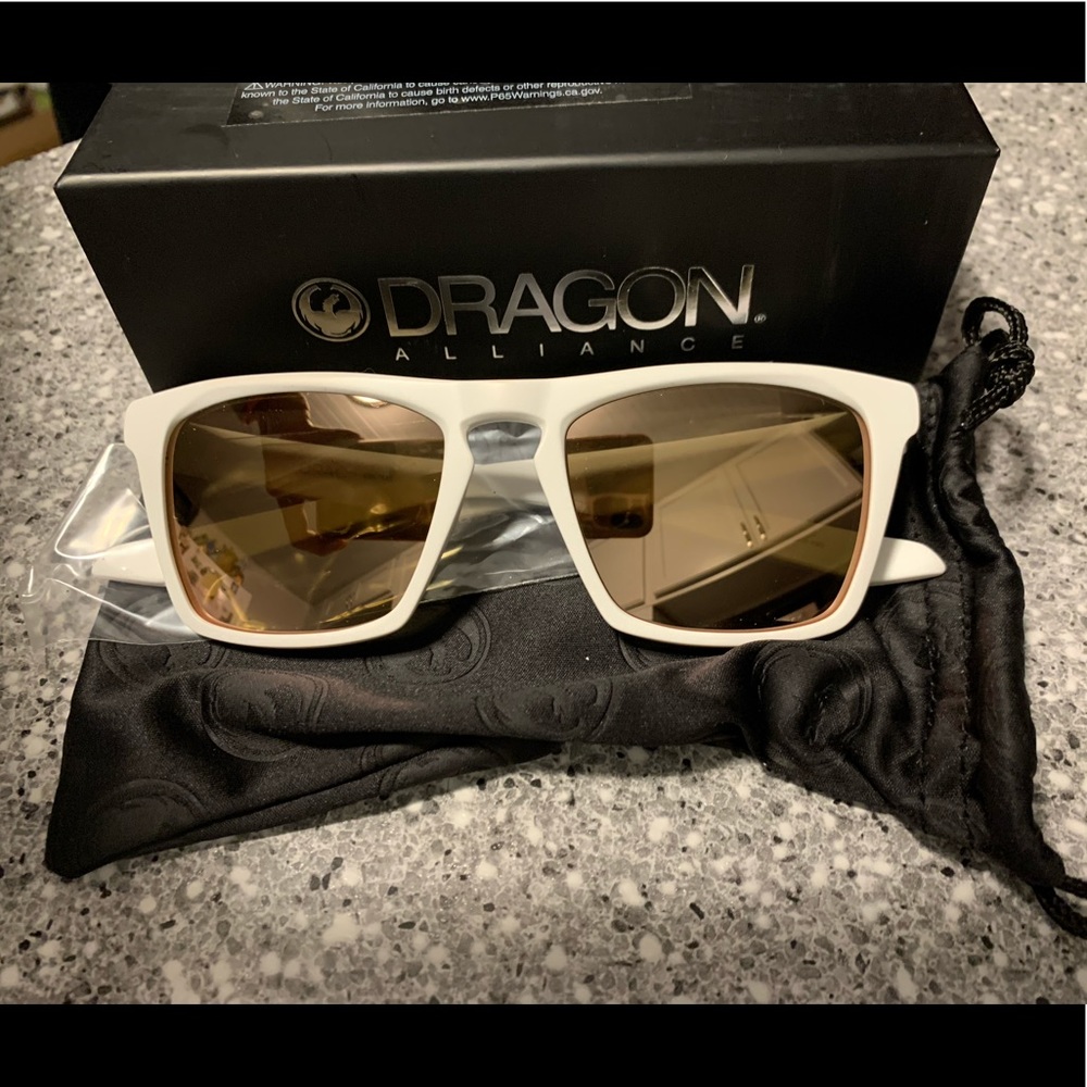 Dragon Matte White Rose Gold Sunglasses